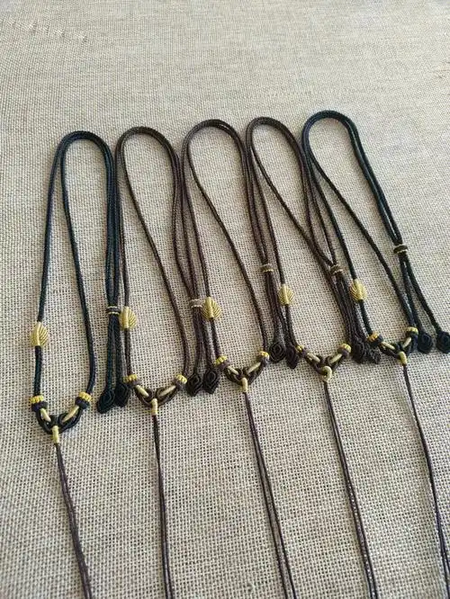 纯手工如意结金叶子项链绳手工吊坠绳