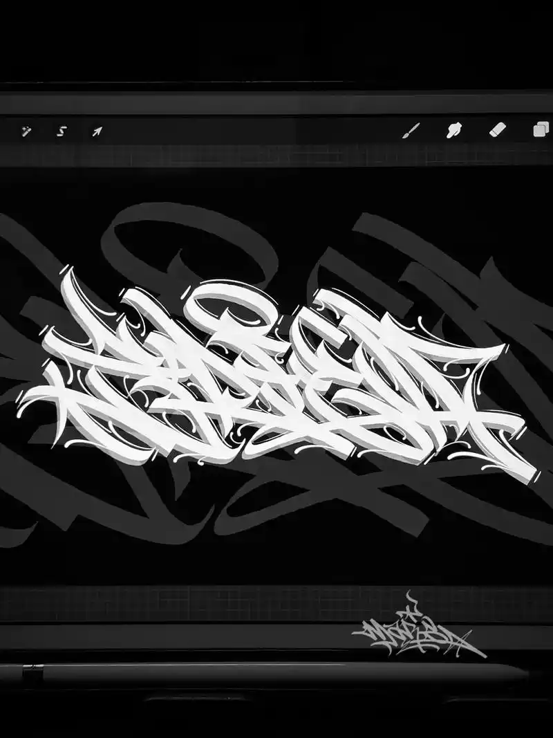 涂鸦风格花体字手稿.极具辨识度的涂鸦handstyle纹身手 - 抖音