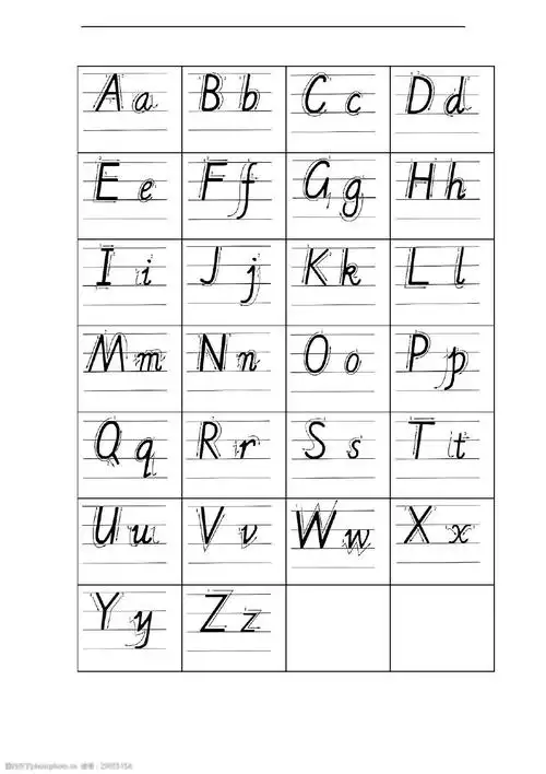 [三年级上英语]unit1nicetomeetyou26个英文字母书写标准及练习