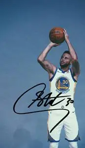 001人付款淘宝篮球巨星斯蒂芬库里亲笔签名照片周边同款保真非印刷送