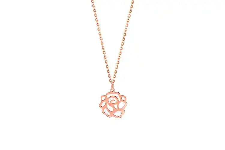 周大生18k彩金项链锁骨套链