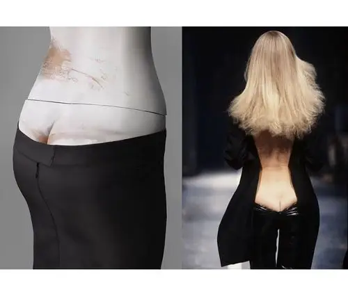 ▽所以他设计了一条超低腰裤"包屁者" (bumsters),从股沟这里开始把