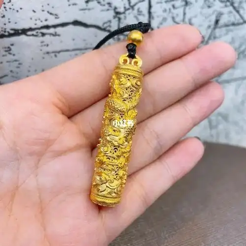 古法花丝龙柱#水贝黄金  #999足金  #古法黄金  #古法 ,#古法金吊坠