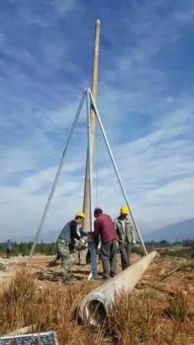 三脚抱杆立杆机铝合金抱杆三角扒杆 8/10/12/15米三角架立杆机