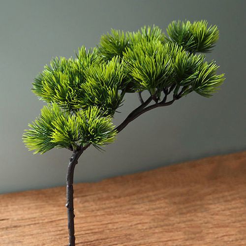 仿真松针叶崖柏树枝假松树盆栽松枝道具干花塑料花松树叶子假树叶