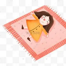 躺着睡觉的卡通图片