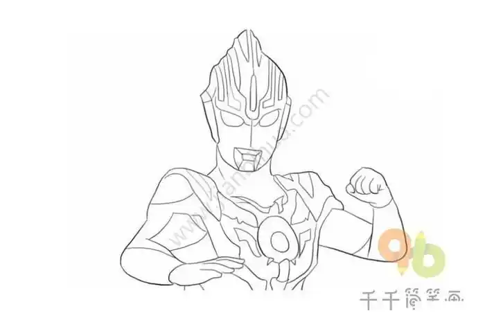 简笔画欧布奥特曼爆炎形态