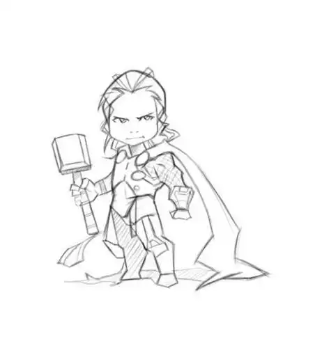 雷神简笔画q版教程复仇者联盟雷神简笔画教程雷神的简笔画怎么画复仇