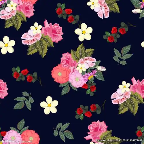 复古风格花卉小碎花女装印花图案图片