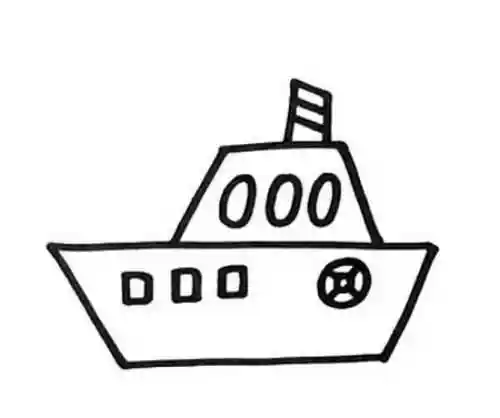 带颜色轮船简笔画儿童画怎么画 简单又漂亮轮船简笔画教程图解