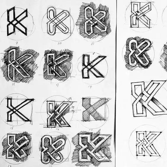 简单logo设计的背后草图过程王氏教育