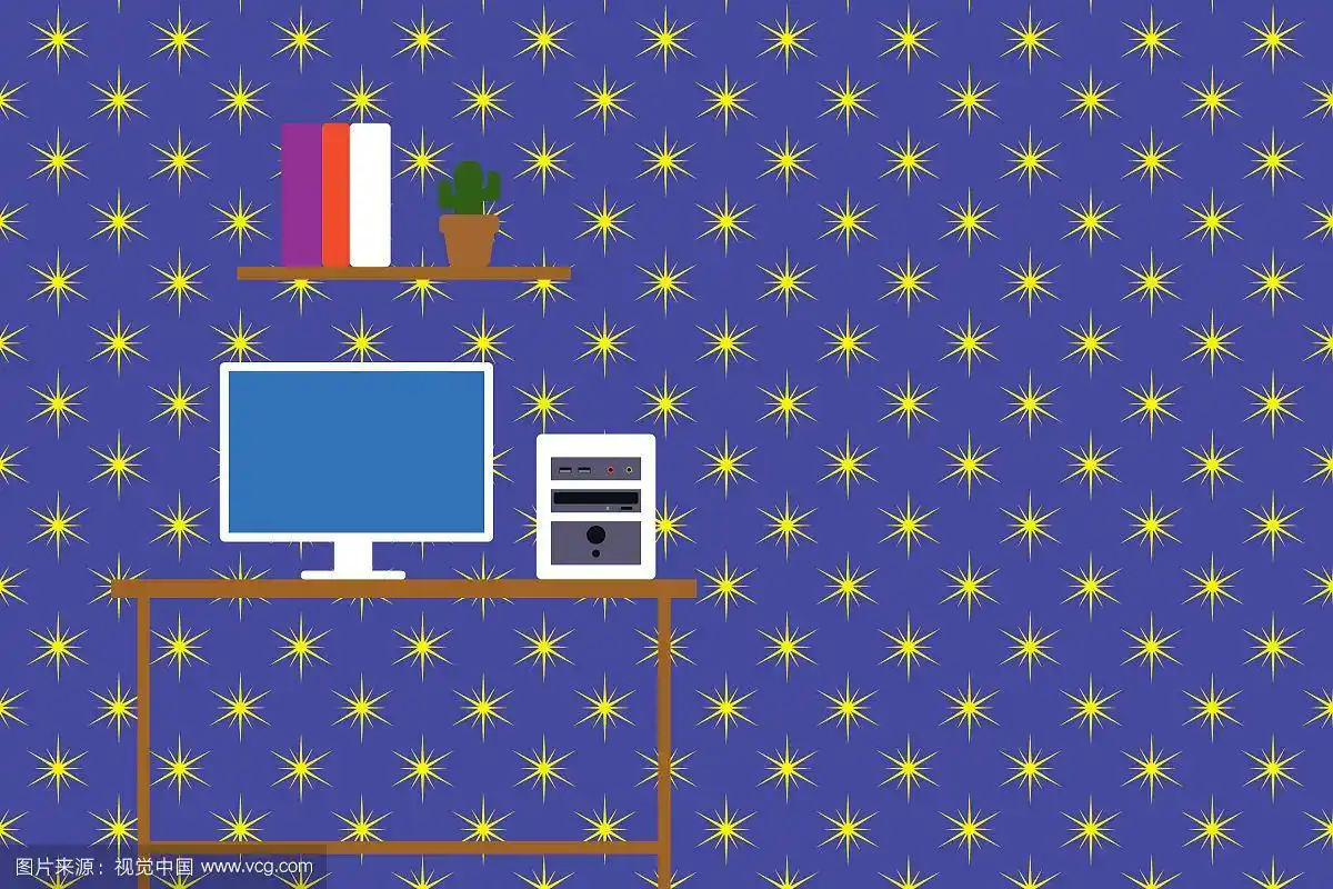 台式电脑木桌的背景架子