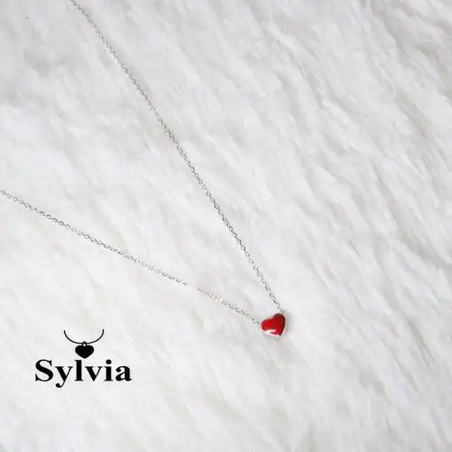 小红心项链s925纯银锁骨链2020新款爱心不褪色双面气质少女吊坠