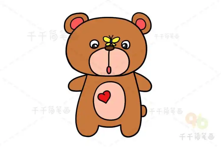 萌萌哒小熊简笔画图片熊简笔画