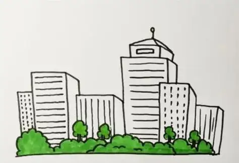 城市图片简笔画 城市图片简笔画彩色