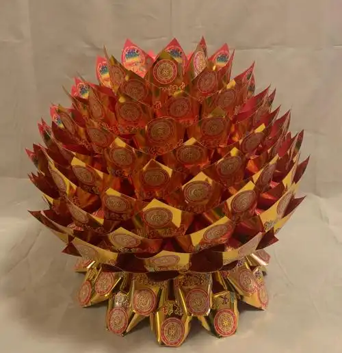 折聚宝盆卡纸半成品硬双面纸三角片九转莲花金菠萝折叠手工硬卡纸