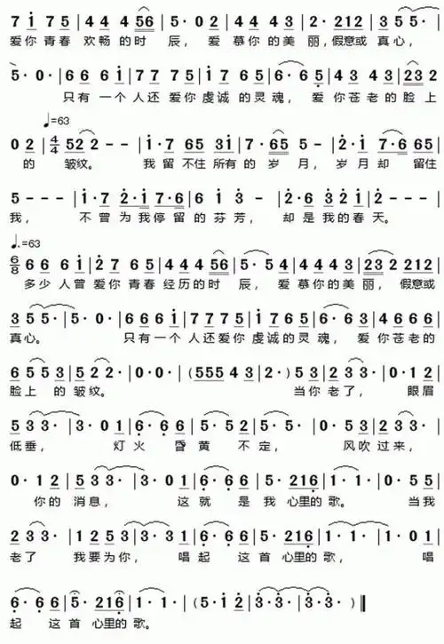 听歌识谱《当你老了》_手机搜狐网