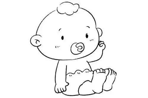 女婴儿小时候照片简笔画 简笔画图片大全-普车都