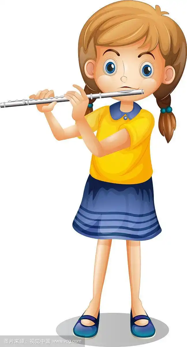独自吹长笛的女孩