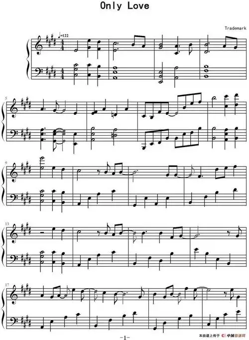 only love 唯一的爱 - 钢琴谱 - 歌谱简谱大全