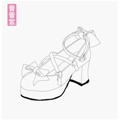 2020新款 春秋甜美圆头lolita鞋 粗跟洛丽塔白色蝴蝶结洋装 鞋 9876白