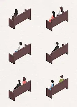6款手绘观众席人员矢量设计