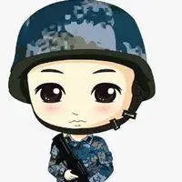 圆形卡通迷彩小兵头像 向前走迷彩小兵仔头像图片【点击鼠标右键下载