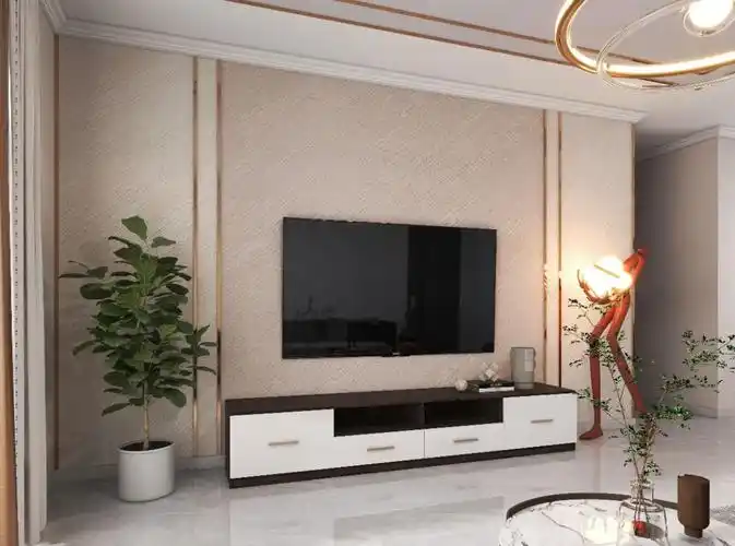 简单一点的背景墙,那就用艺术漆,不占空间,让整体效果看起来宽敞又不