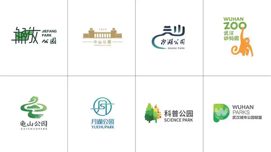 武汉7座公园及公园联盟的形象标识(logo)正式发布.
