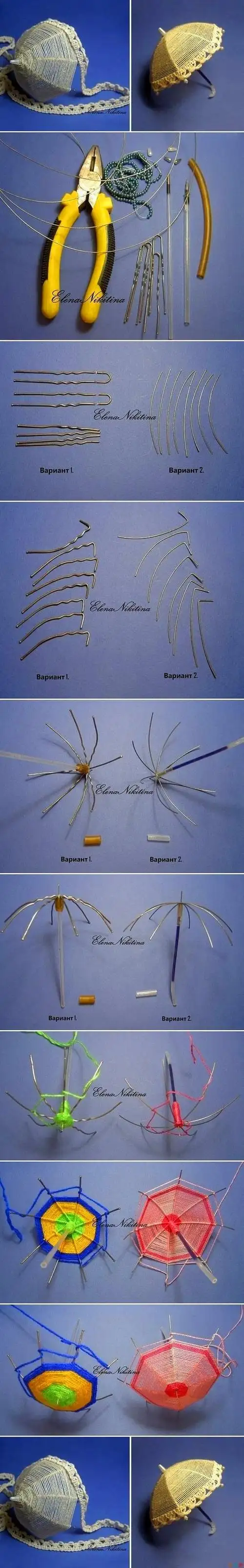用铁丝绕线手工制作精致小伞的步骤图解图文教程