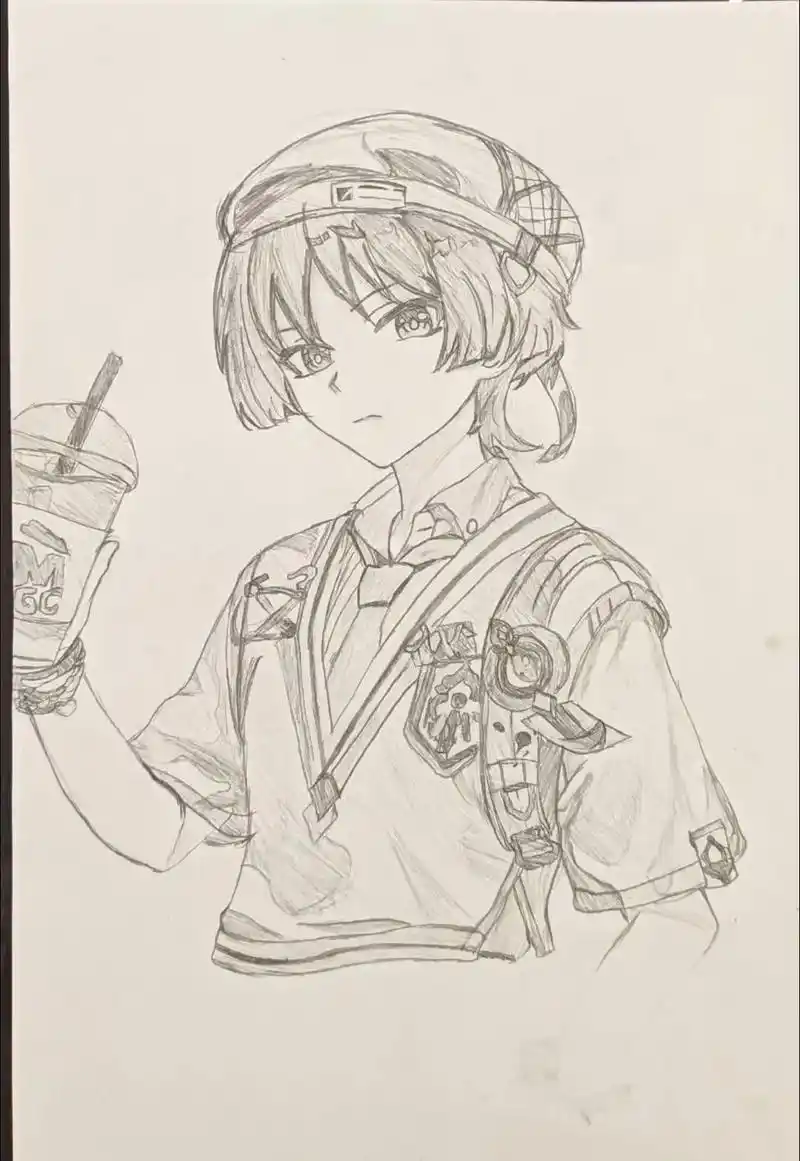 每个人的天赋真的不一样,一张白纸一支笔[机智]女儿今日的作品[机智]