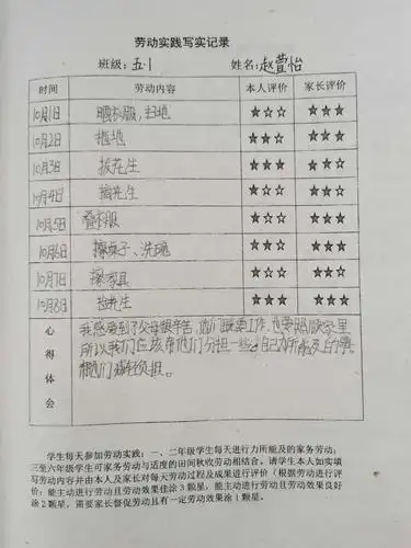 劳动最光荣——五里屯小学国庆假期劳动实践活动