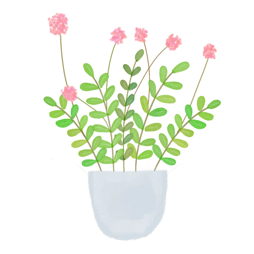 水彩植物绿叶手绘风小清新