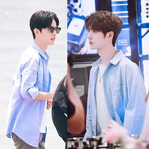 肖战王一博同款衣服长袖衬衫2022春秋宽松休闲衬衫