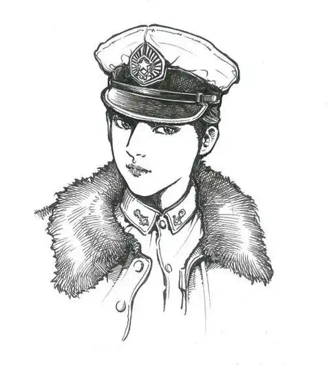 军人素描简笔画