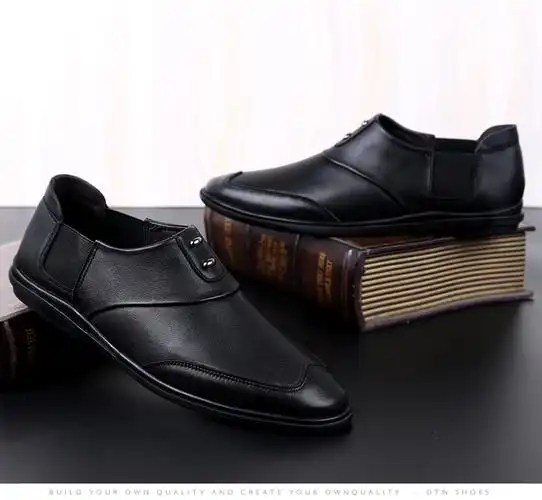 品牌男鞋秋季2019新款男士休闲皮鞋男真皮韩版软底软皮透气开车豆豆鞋