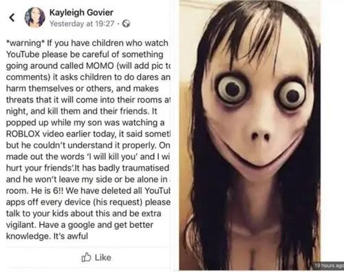 家长注意whatsappyoutube儿童频道暗藏恐怖鬼脸游戏诱儿童自残自杀