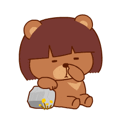 小熊抠鼻子齐刘海儿小花gif动图_动态图_表情包下载_soogif