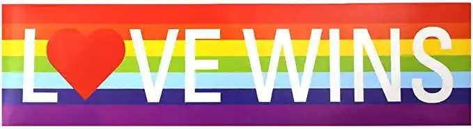 fundraising for a cause love wins 彩虹保险杠贴纸 - 29.21cm x 7.