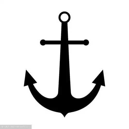 海军锚黑色图标.