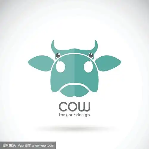 向量图像的牛头设计在棕色的背景,牛标志.