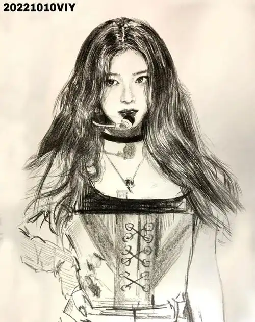 手绘  #jisoo  #金智秀jisoo  #素描头像  #美术生的日常  #艺术