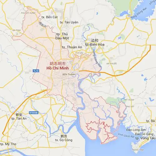 胡志明市地图胡志明市地图中文版胡志明市旅游地图