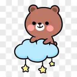 扁平化喷火的小熊png卡通手绘可爱小熊沙发素材pngai边框图案边框剪影