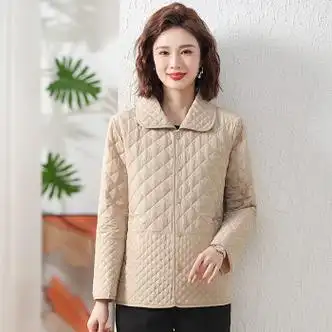 柒貔轻奢女装新款老年人秋装女外套70岁80奶奶秋冬季棉袄轻薄老人太米
