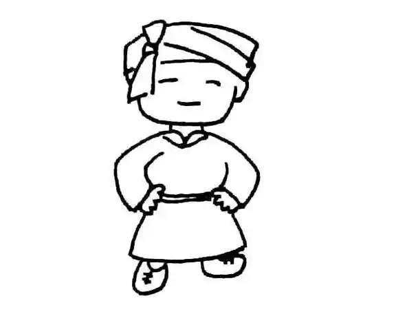 人物简笔画三月三壮族简笔画图片(壮族三月三画画怎么画)手绘少数民族