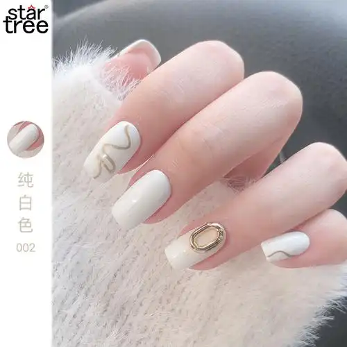 纯白色甲油胶2021年新款奶白蛋白乳白网红流行色美甲店专用光疗胶