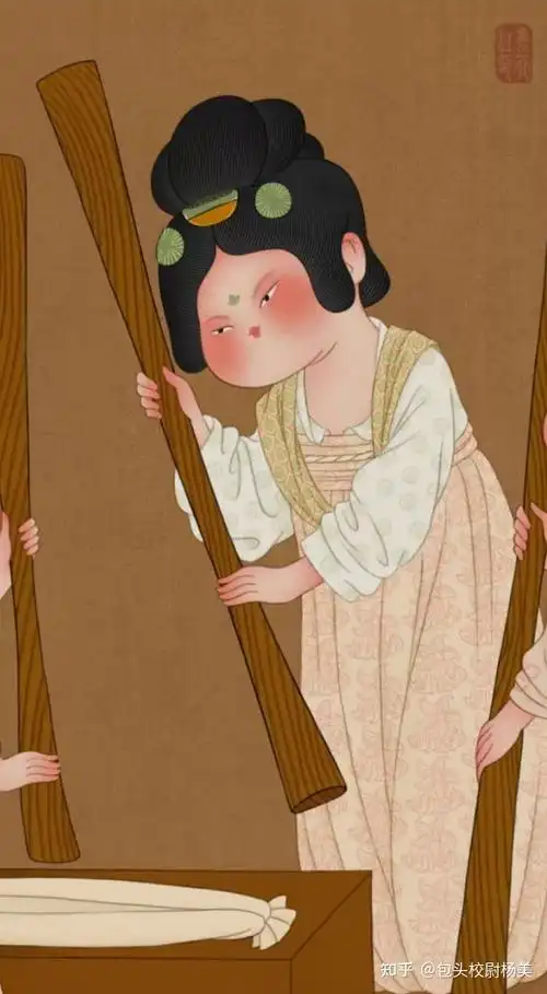 校尉带您欣赏可爱插画超萌的胖脸仕女图