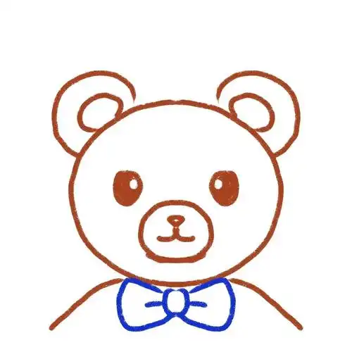 插画简笔画小熊头像