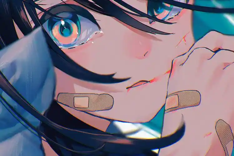 清冷又甜酷的二次元少女插画,酷中带着一点小可爱_插画_清冷_二次元